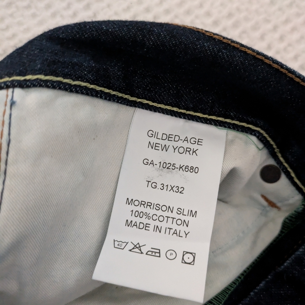 Gilded Age Men's Jeans Size 31 Morrison Slim Dark Work Wash Made In Italy NWT - Picture 7 of 7